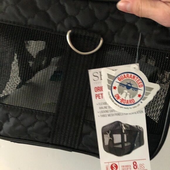 Pet Carrier, Black Lattice Stitching, Small - Picture 8 of 11